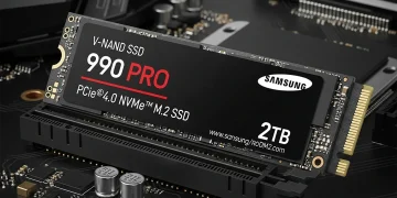 Samsung 990 PRO 2TB NVMe SSD detailed M.2 view