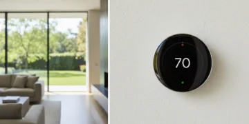 Frontal view of the Google Nest Learning Thermostat 4th gen in polished silver to determine if the hardware actually saves on energy costs.