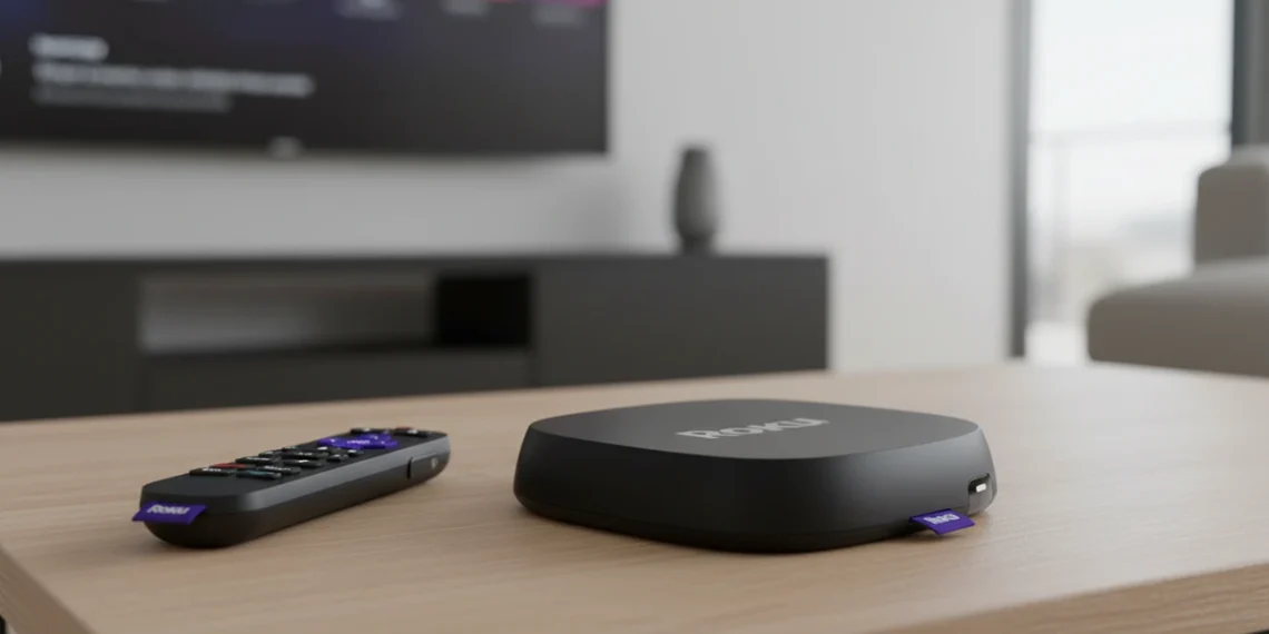 Matte black Roku Ultra hardware and purple button remote